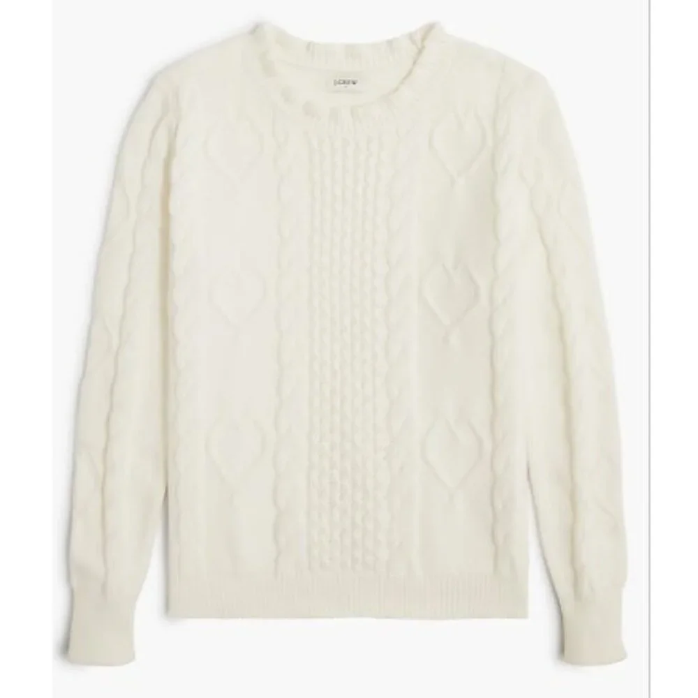 J. Crew Factory Cream Cable Knit Scoop Neck Sweater